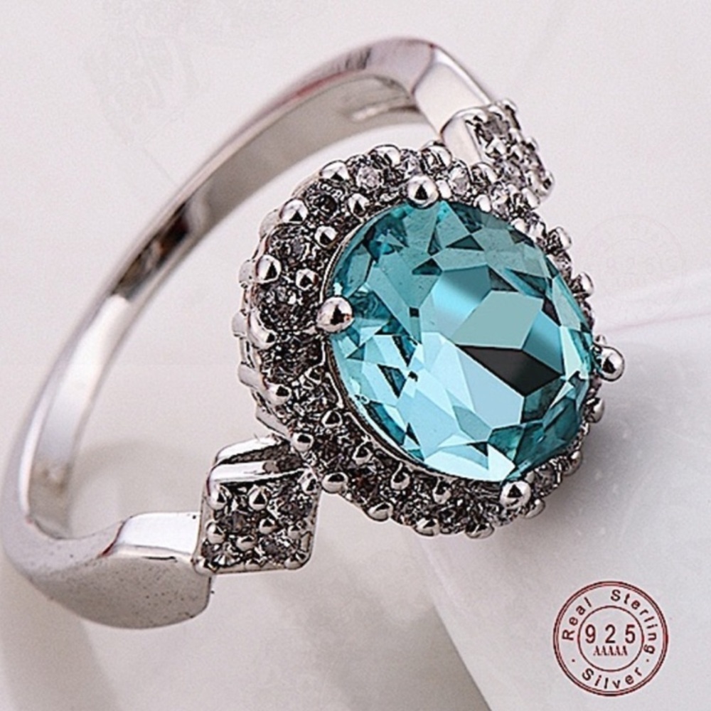 Blue Topaz Sterling Silver Ring
